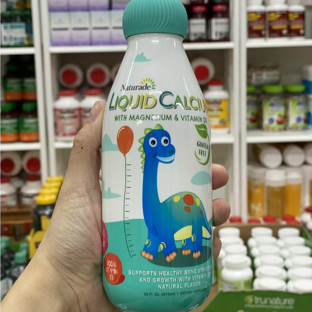 Canxi nước cho bé Naturade Liquid Calcium with Magnesium & vitamin D3 - 474ml (hình khủng long)-b/ph/hy/hxt/NN
