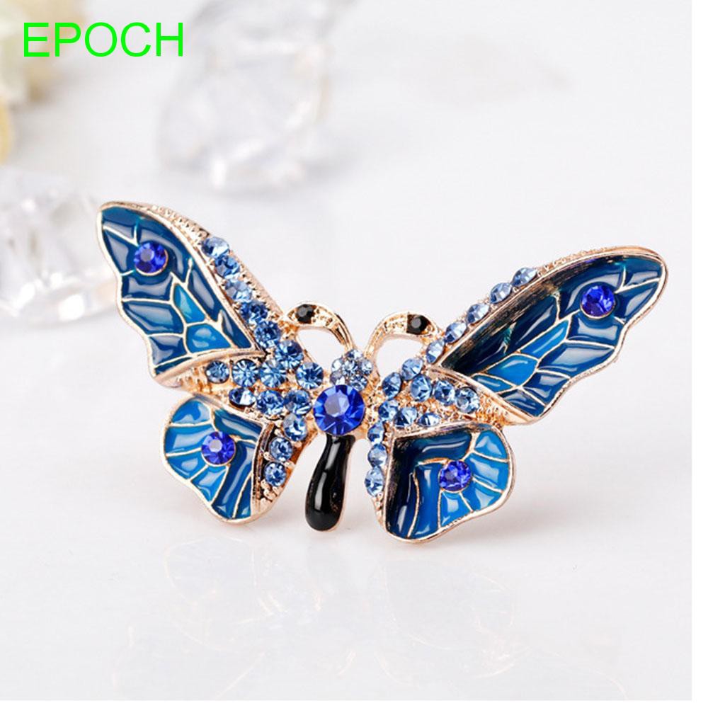 Ghim cài áo hình bướm côn trùng đính kim cương nhân tạo