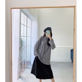 Áo cổ lọ thun sọc