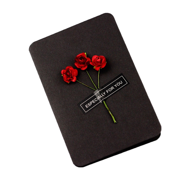 1 Thiệp Chúc Mừng Năm Mới Bằng Giấy Kraft Họa Tiết Hoa Khô Hàn Quốc