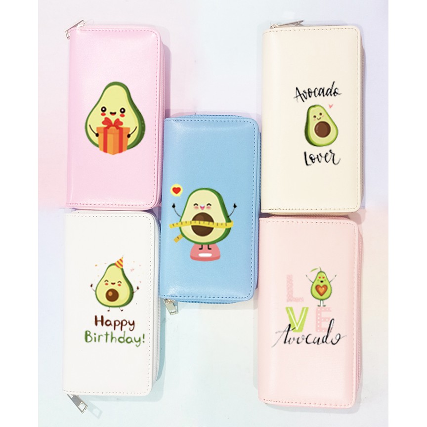 Ví quả bơ VBI5 ví dáng dài bóp avocado hoạt hình cute dễ thương