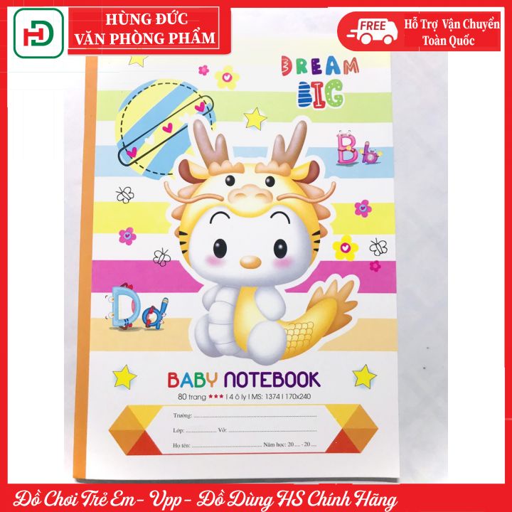 Vở Baby 80T Hải Tiến 1374 4-5 ô ly