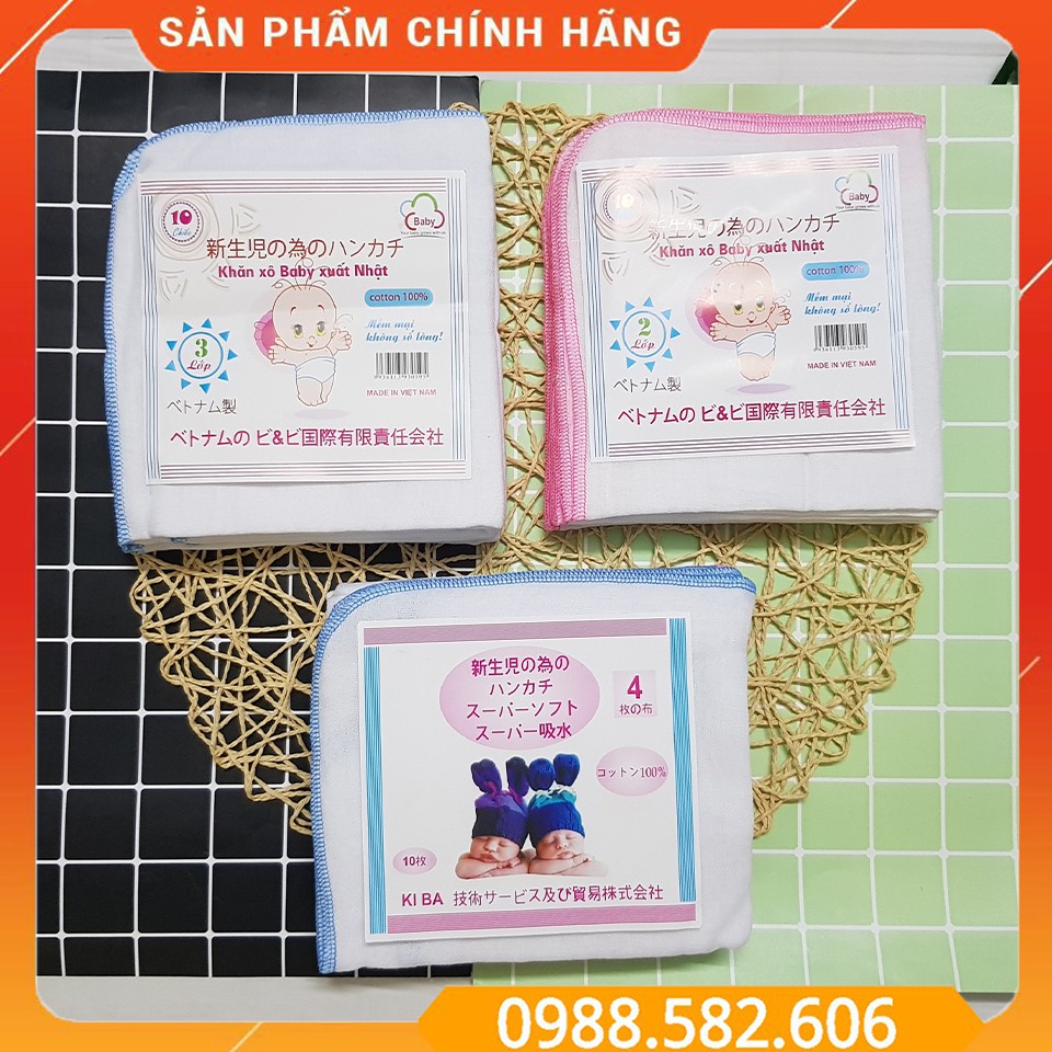 Set 10 Khăn Sữa  Xô Trắng Siêu Thấm (Các Loại 2 - 3 - 4 Lớp) Cho Bé