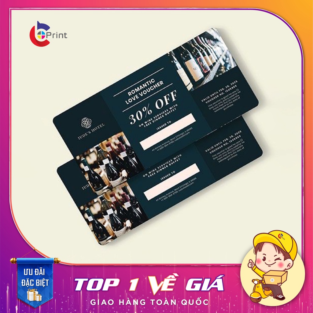 In thẻ khuyến mãi, voucher, phiếu quà tặng - Miễn phí thiết kế