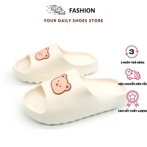 Dép Bánh Mì,Dép Quai Ngang Độn Đế Hình Gấu Siêu CUTE Siêu Nhẹ Chống Trượt Kiểu Dáng Hít Hót