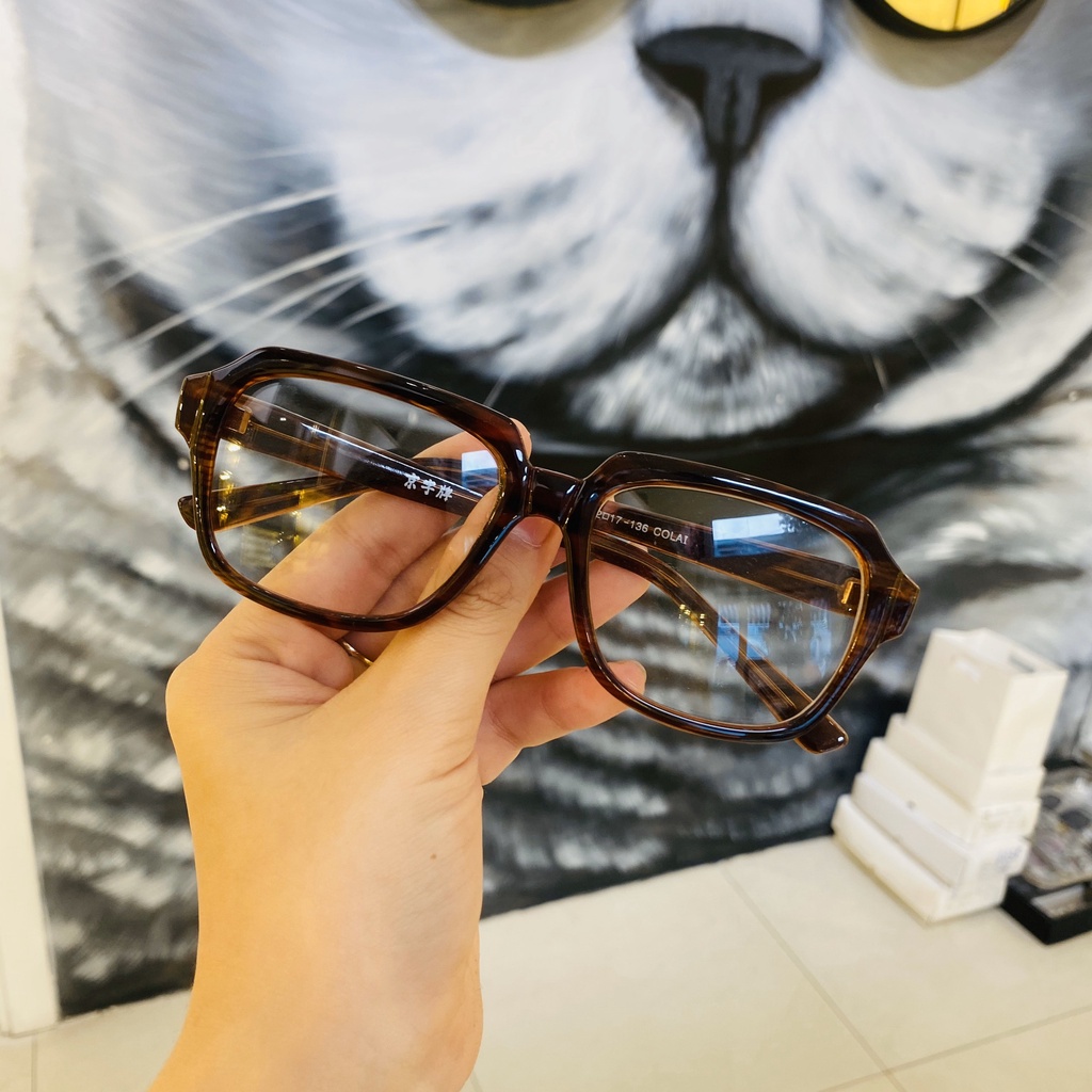 Gọng kính unisex nhựa acetate cao cấp thời trang nam nữ trendy OURESS 3818