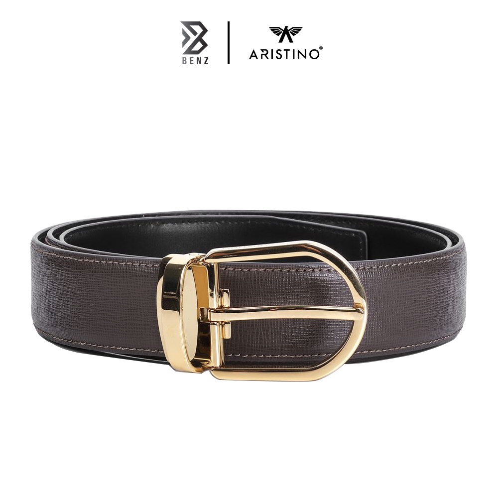 Thắt lưng da nam Aristino mặt dây không gỉ cao cấp, chất liệu da thật hạn chế bong nổ