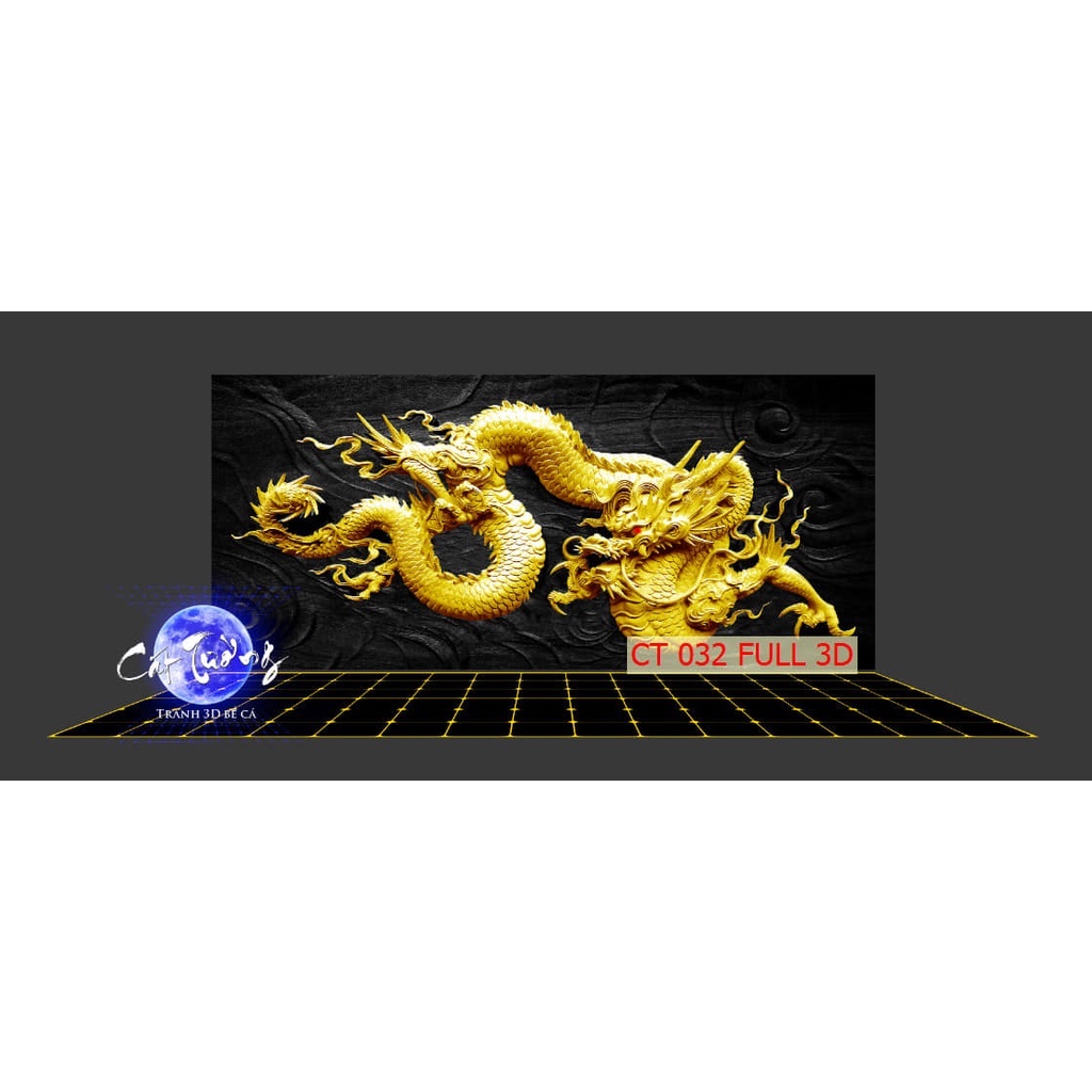 Tranh 3d. tranh 3d dán bể cá thủy sinh, bể cá rồng