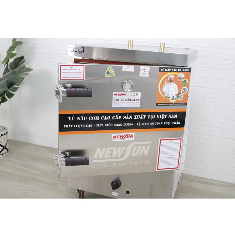 Tủ nấu cơm 30 kg gạo/mẻ bằng gas 6 khay  NEWSUN - Bảo hành 12 tháng