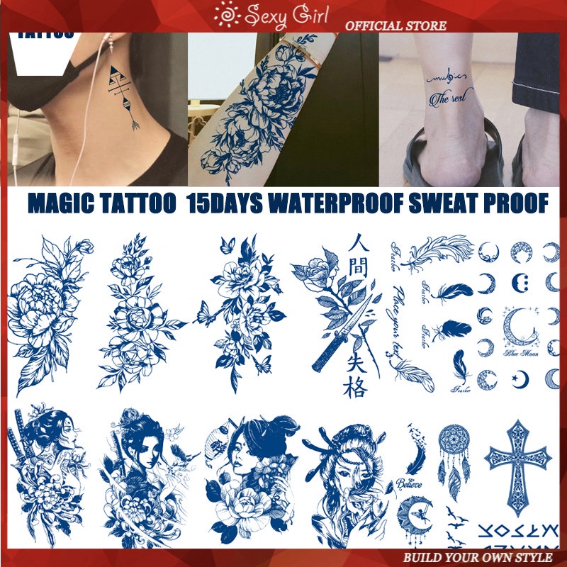 Hình Xăm Dán Chống Nước Lâu Trôi Hình Cô Gái Gợi Cảm