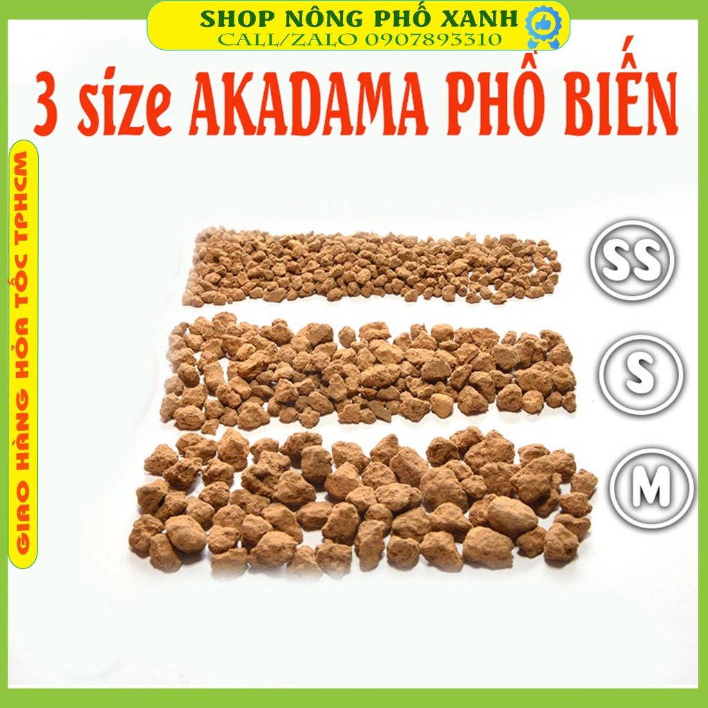 Akadama Đất nung Nhật Bản, Kanuma,đá samato,đá pumice,đá diatomite,đá nham thạch, đất trộn bonsai, sen đá nhiều size 1kg