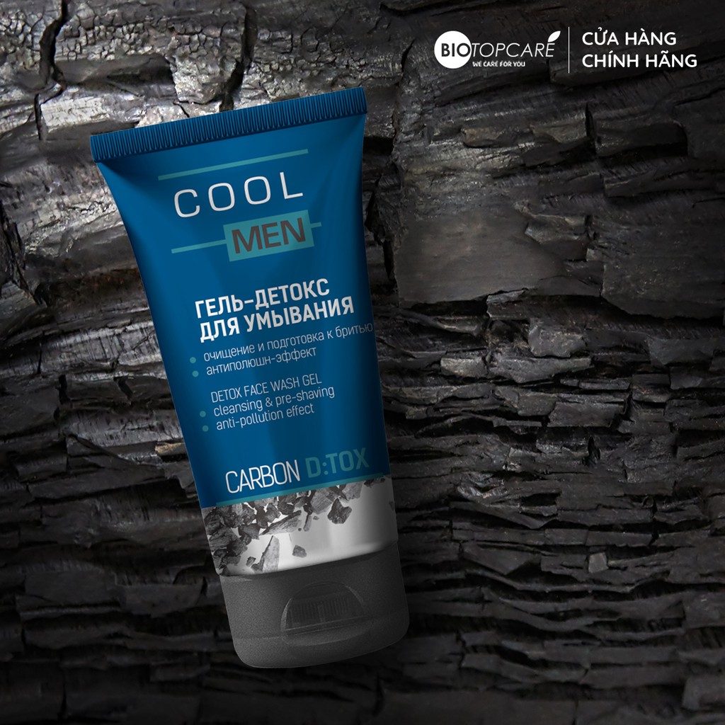 Gel rửa mặt detox than hoạt tính Cool Men Detox Carbon 150ml - BioTopcare Official