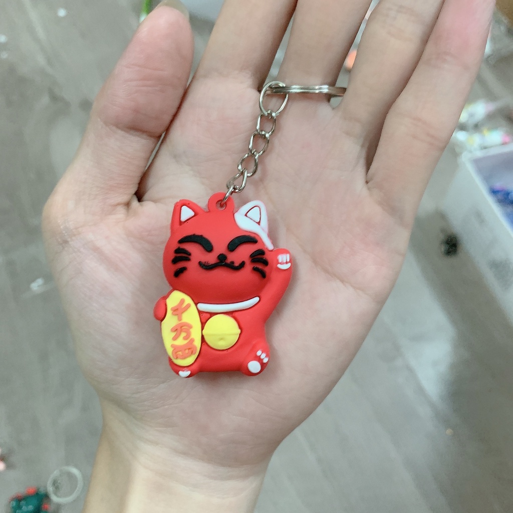 Móc khóa xe máy, móc khóa cute dễ thương balo túi xách hình thú gấu, mèo, heo, chim