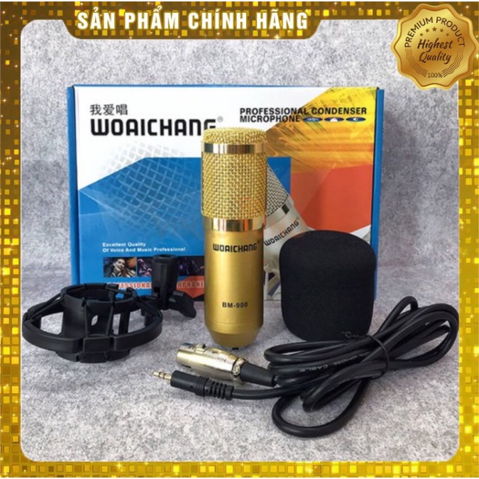 Micro Thu Âm Woaichang BM-900, mịc thu âm livestream, hát karaoko, bán hàng online cao cấp cực hay