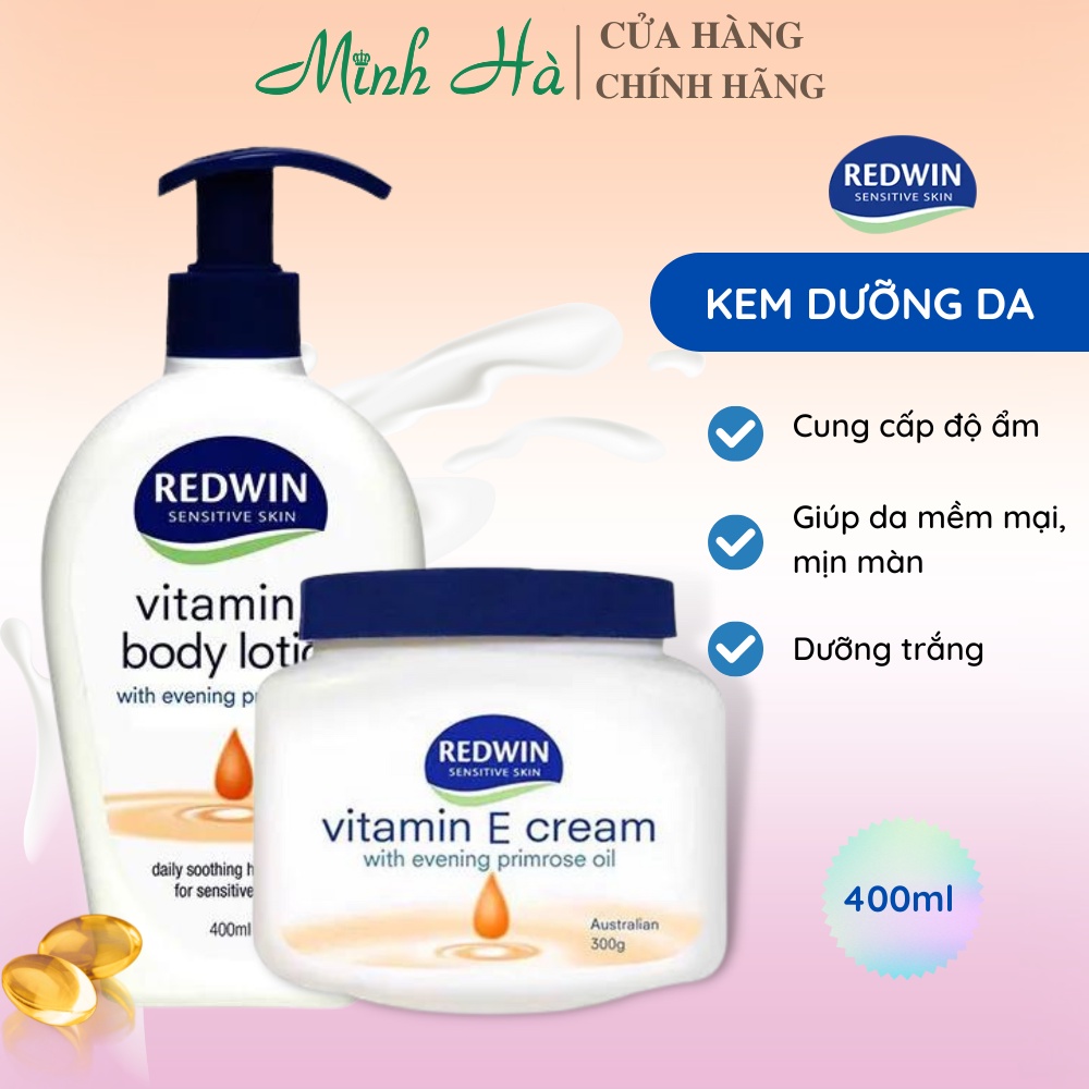 Kem dưỡng da Vitamin E Redwin Cream giúp cung cấp độ ẩm và nuôi dưỡng làn da mềm mại, mịn màng, tươi sáng