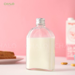COMBO 3 CHAI THUỶ TINH ĐỰNG NƯỚC DÁNG DẸT MẪU MỚI 250ML