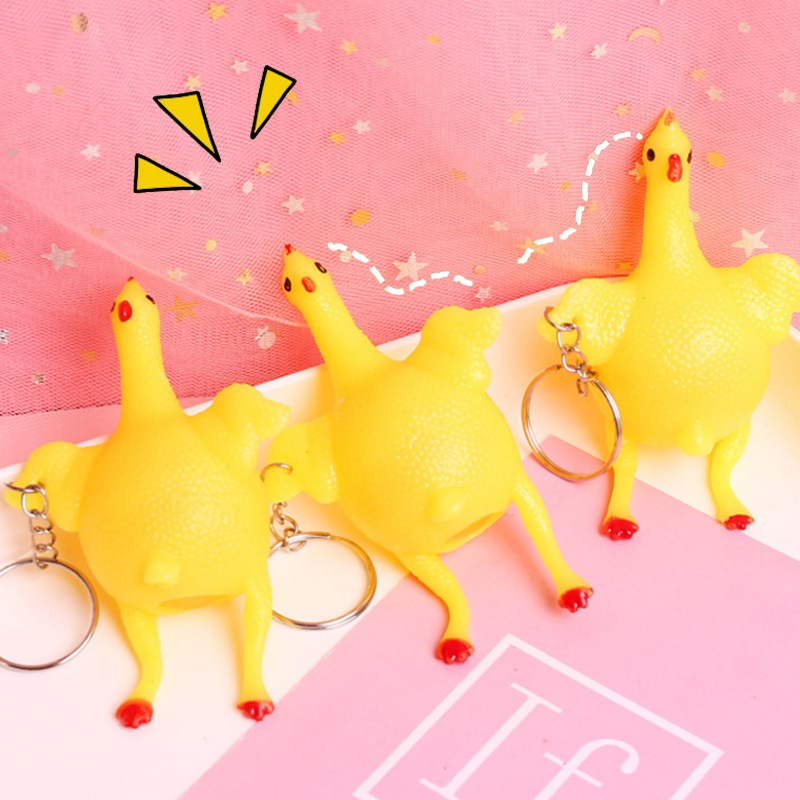 Móc chìa khóa HdoorLink hình gà đẻ trứng vui nhộn giải tỏa căng thẳng