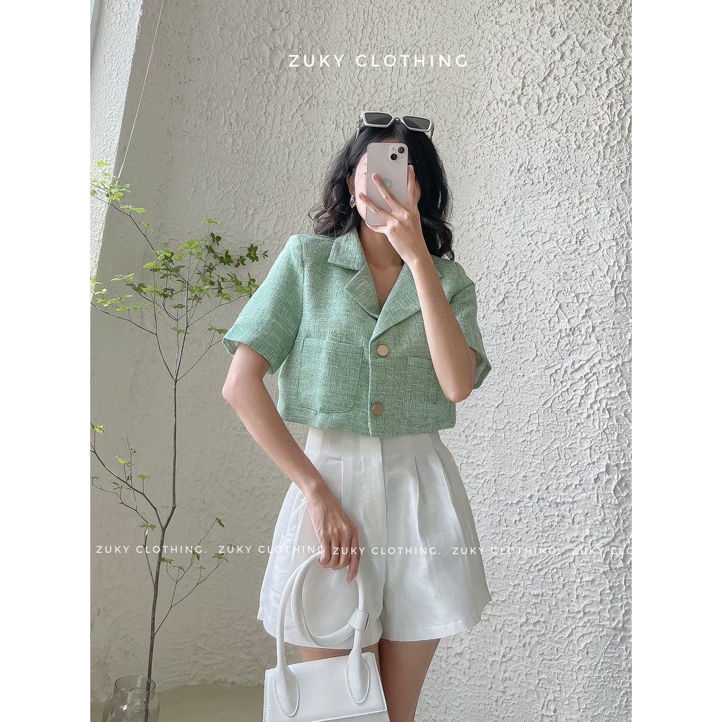 ZUKY Áo vest croptop mix quần ngắn