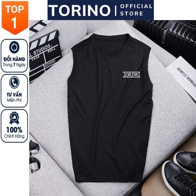 Áo thun ba lỗ nam, sát nách 𝐓𝐎𝐑𝐈𝐍𝐎 logo nổi cao cấp tập gym thể thao vải Cotton Thái thoáng mát co giãn hút mồ hôi