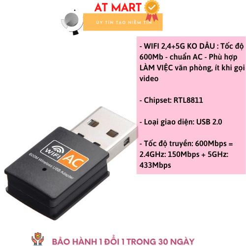 USB WiFi 5G dễ dàng với USB WIFI 600Mbps cho máy bàn PC và laptop, card mạng usb 5GHz không dâu | BigBuy360 - bigbuy360.vn