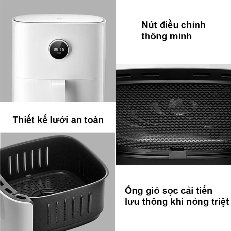 [HỎA TỐC]Xiaomi Mijia 3.5L Nồi chiên không dầu thông minh – OLED Screen - Kết nối App Mihome - Hẹn giờ - Gợi ý Menu