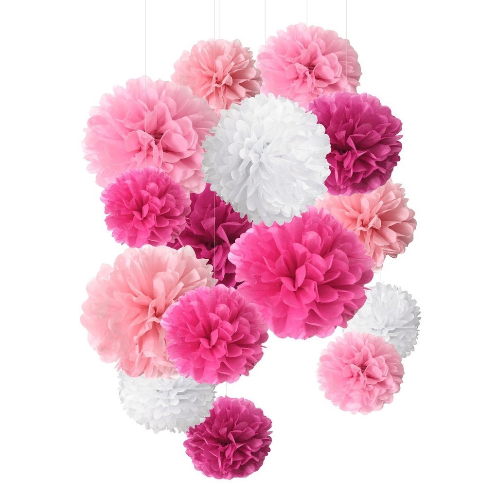 Quả cầu hoa giấy 25cm dùng cho trang trí tiệc, lễ hội