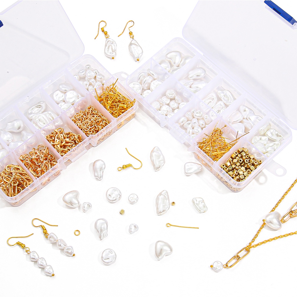 Set phụ kiện hạt xỏ Beadia từ ABS kích thước và kiểu dáng tùy chọn dùng làm trang sức DIY