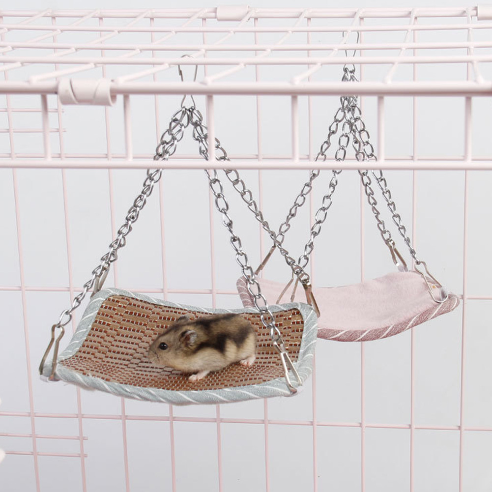 Giường Ngủ Cho Chuột Hamster 4 Mùa Kèm Dây Xích