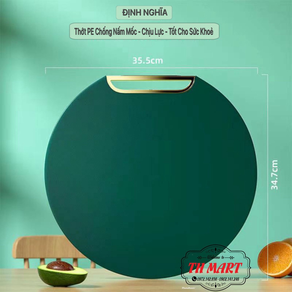 Thớt Xanh Kháng Khuẩn Chống Nấm Mốc, Thớt Nhựa PE Xoay 360 Độ Tiện Lợi Sử Dụng Dễ Dàng Vệ Sinh