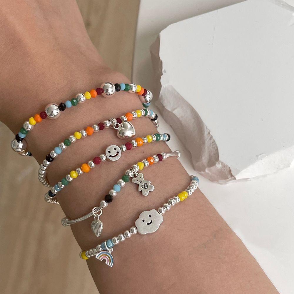 Vòng Tay Chuỗi Hạt Mặt Hình Trái Tim Hoạt Hình Dễ Thương Cho Nữ