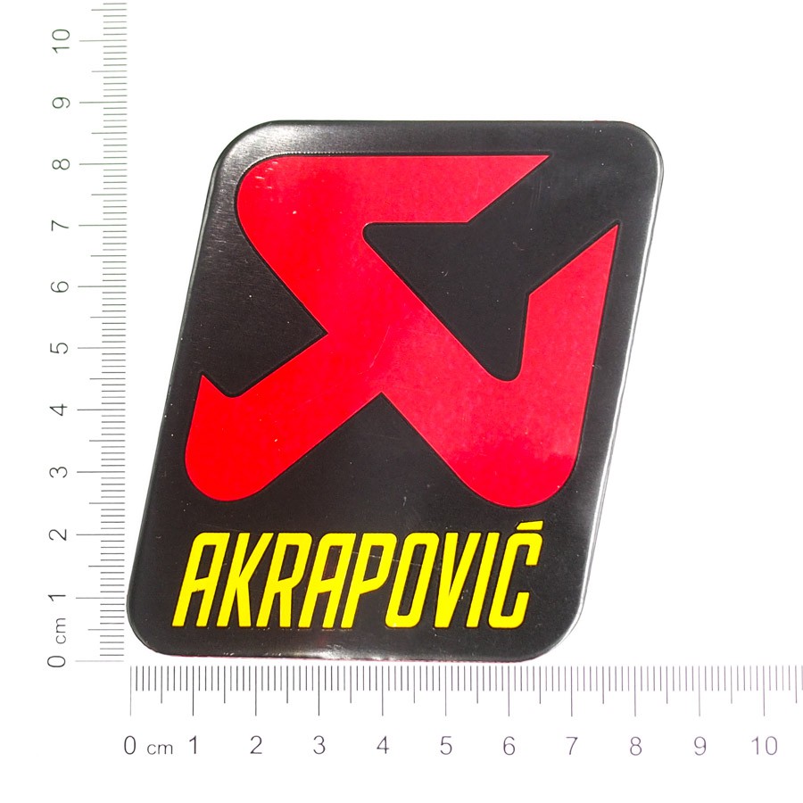 Set 2 miếng Sticker metal dán bô xe Sticker Factory - Chủ đề Akrapovic Exhaust