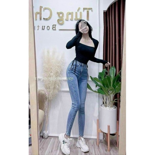 [ Xả kho 3 ngày ] Áo thun lụa OFF tay dài khoét ngực xinh GB05106