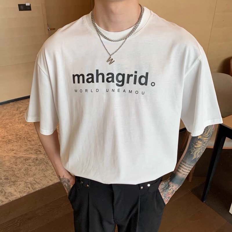 Áo phông Tee - chất Cotton xịn - hoạ tiết Mahagrid - Form Oversize thời trang Unisex nam nữ