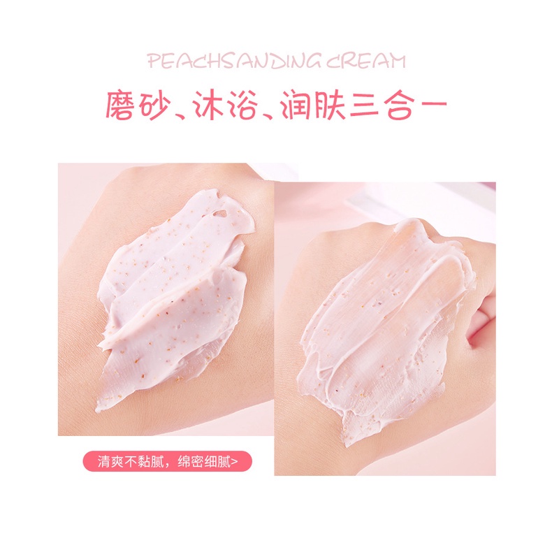 Kem Tẩy Da Chết Body Đào Peach Clear HEYXI Làm Da Trắng Hồng Tự Nhiên Giảm Thâm Hiệu Quả Hàng Nội Địa Trung