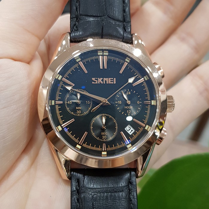 Đồng hồ nam Skmei dây da chạy full 6 kim chính hãng chống nước Tony Watch 68 | BigBuy360 - bigbuy360.vn