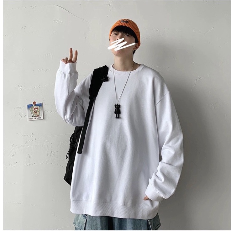 FREESHIP Áo sweater, áo nỉ trơn 5 màu forrm rộng unisex phong cách Ulzzang | BigBuy360 - bigbuy360.vn