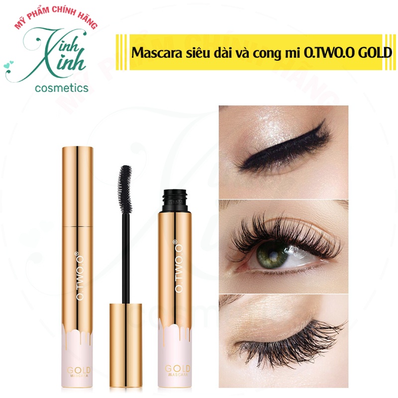 [CHÍNH HÃNG] Mascara không thâm nước thương hiệu O.TWO.O GOLD uốn cong và làm dày mi sợi siêu mịn tạo hiệu ứng 3D