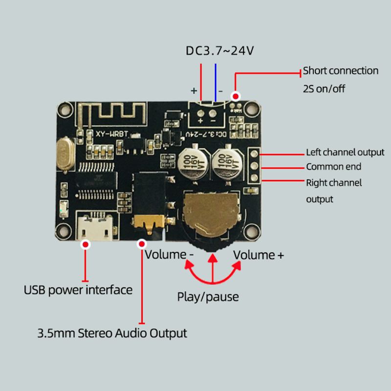 Mô Đun Giải Mã Âm Thanh Bluetooth Dc 3.7-24v 5.0 Chuyên Dụng