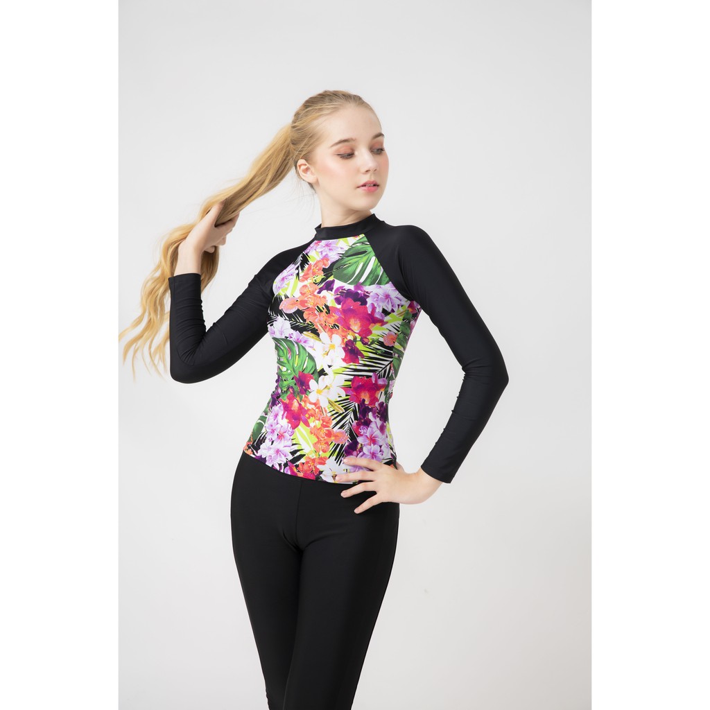 [Mã WABRM50 giảm 15% đơn 99k] BIKINI PASSPORT - Áo bơi lẻ tay dài có khoá - Floral BS271_FLO