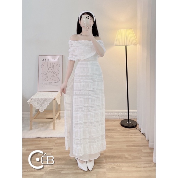 👗Set áo dài bẹt vai👗( phải inbox trước khi đặt ) _COBÉ_