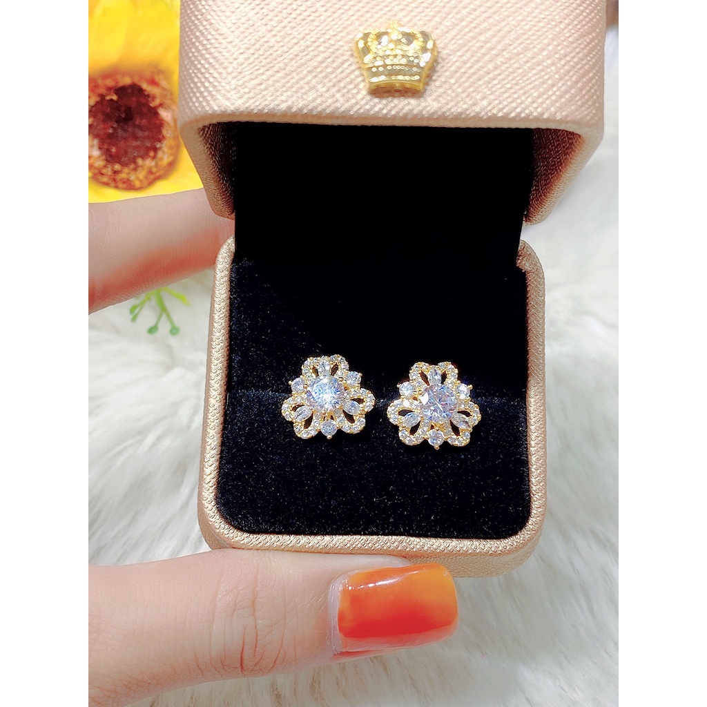 Bông tai nữ - phụ kiện nail đính đá UHA , chuôi cài chắc chắn, kiểu dáng hiện đại, thu hút, sang trọng B1246141T-105