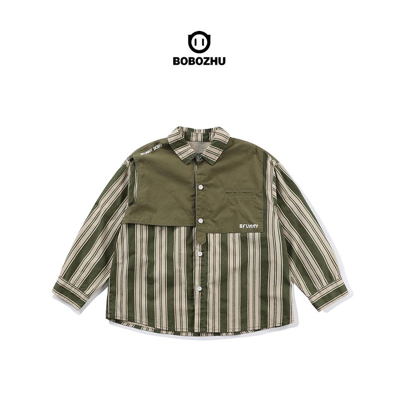 Áo Sơ Mi Dài Tay Họa Tiết Sọc Thời Trang Dành Cho Bé Trai