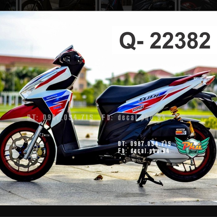 tem rời Click trắng đỏ HRC 1