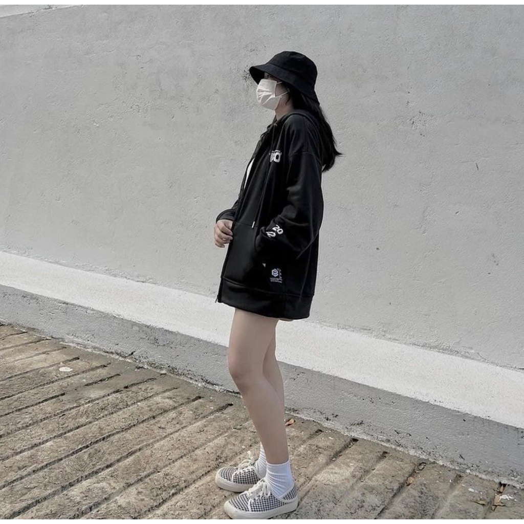Áo khoác nỉ in chữ TBO khóa kéo/ Áo khoác có mũ form rộng nhiều màu unisex mặc chống nắng - kudoshop
