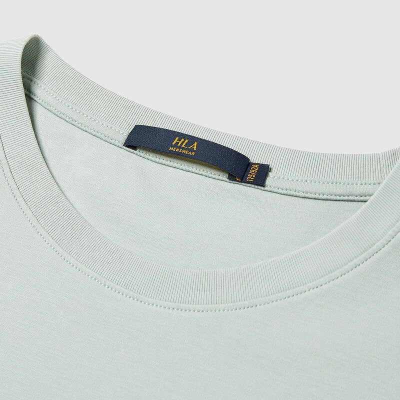 Áo Thun Nam Ngắn Tay Cổ Tròn HLA Round Neck Pure Color Cotton Breathable T-shirt