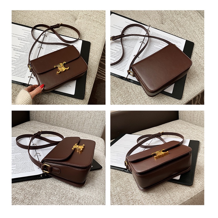 Túi xách nữ đeo chéo đẹp đi chơi da PU cao cấp khóa bướm cá tính dễ thương ROSASO TX06