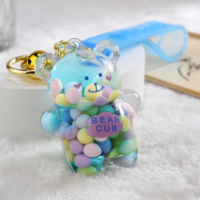 Móc Khóa Hình Gấu Hoạt Hình Màu Cầu Vồng Xinh Xắn