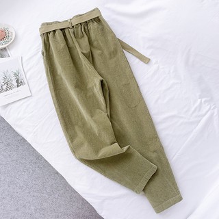 Quần dài vải nhung kẻ