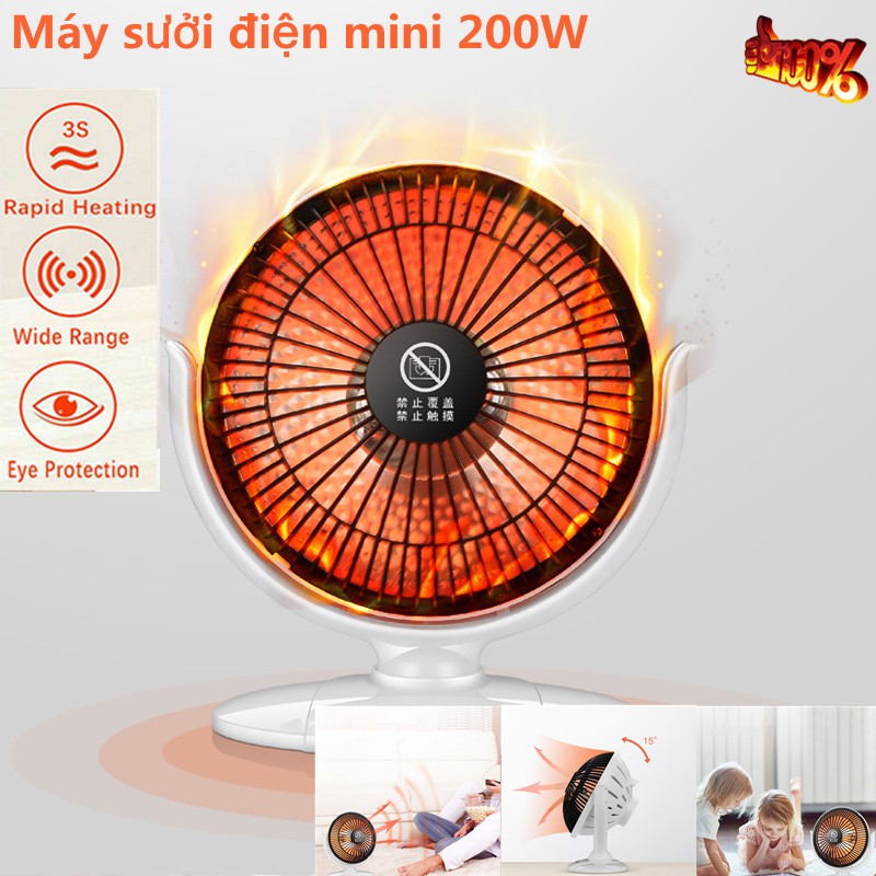 Quạt Sưởi Để Bàn Mini 6 "200W