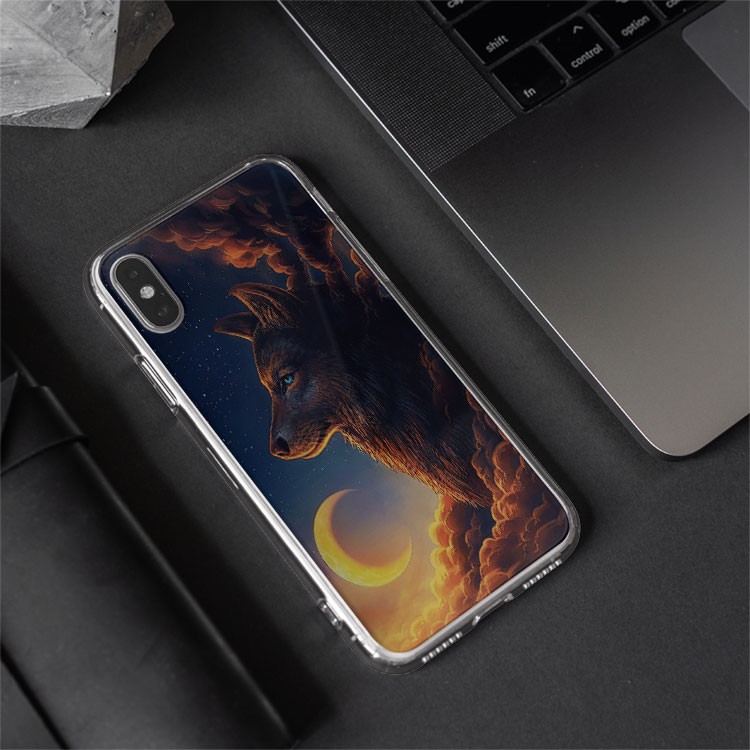 Ốp Lưng Chó sói đầu đàn mạnh mẽ bên trăng Iphone 7/7Plus/8/8Plus/X/Xs/Xs Max/11/11 Promax/12/12 Promax WOL20210016